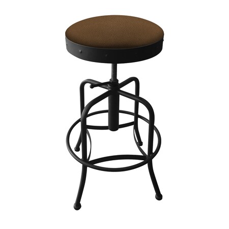 Holland Bar Stool Co Adjustable Stool, Black Wrinkle, Rein Thatch Seat 910BW026